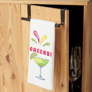 Linge De Cuisine Aquarelle festive Margarita   Santé