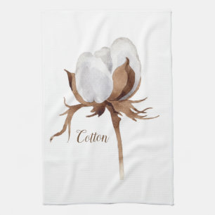 Linge De Cuisine Aquarelle Fleur de Coton
