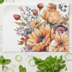 Linge De Cuisine Aquarelle Fleurs de chute -