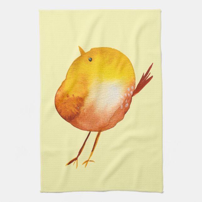 Linge De Cuisine Aquarelle jaune mignon (Vertical)