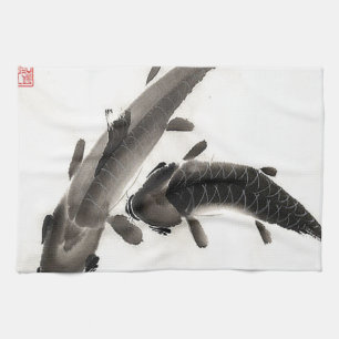 Linge De Cuisine Aquarelle Koi Fish