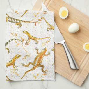Linge De Cuisine Aquarelle Lizard Tonton Terre