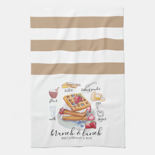 Linge De Cuisine Aquarelle logo Restaurant gaufre Business