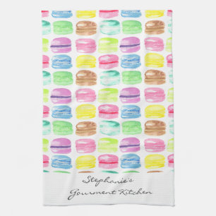 Linge De Cuisine Aquarelle Macaron personnalisée