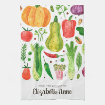 Aquarelle moderne Légumes Légume Nom du script