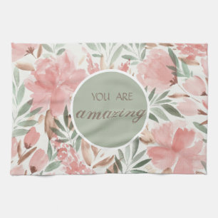 Linge De Cuisine Aquarelle Motif Floral Vous Êtes Extraordinaire