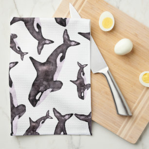 Linge De Cuisine Aquarelle Orca