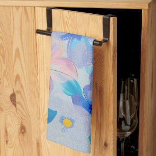 Linge De Cuisine Aquarelle Pastel Fleurs Peintes
