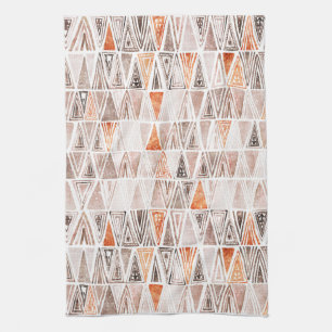 Linge De Cuisine Aquarelle Pastel Terracotta Triangles Tribales