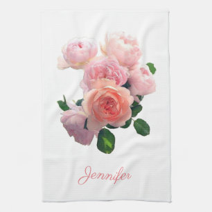 Linge De Cuisine Aquarelle personnalisée Art rose Roses rouges mode
