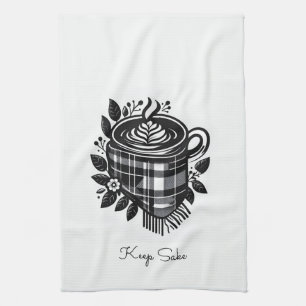 Linge De Cuisine aquarelle plaid boisson ferme latte Café