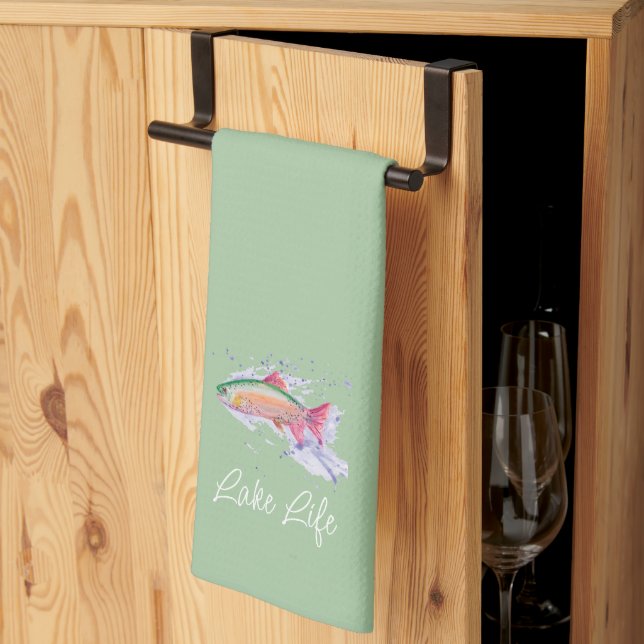 Linge De Cuisine Aquarelle Rainbow Trump Lake Life (Pliage en tiers)