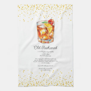 Linge De Cuisine Aquarelle Recette de cocktail personnalisée à l'an