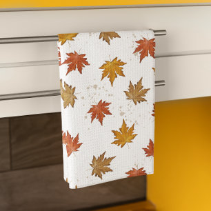 Linge De Cuisine Aquarelle simple Automne Feuilles minimaliste