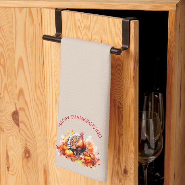Linge De Cuisine Aquarelle Thanksgiving Turquie et Citrouilles (Créateur téléchargé)