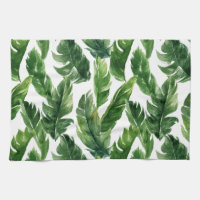 Aquarelle Tropical Greenery Motif Feuille