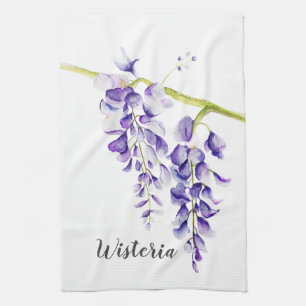 Linge De Cuisine Aquarelle Wisteria Botanique