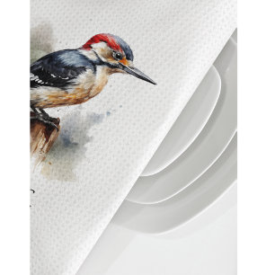 Linge De Cuisine Aquarelle Woodland Pic, coutume