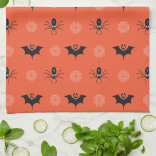 Linge De Cuisine Araignée d'Halloween, chauve-souris et motif de co