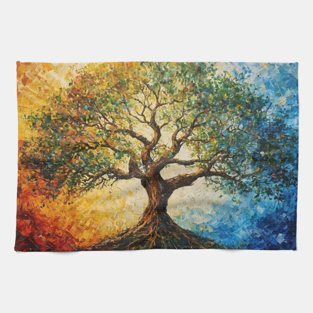 Linge De Cuisine Arbre de connaissances - Peinture à l'huile (Horizontal)