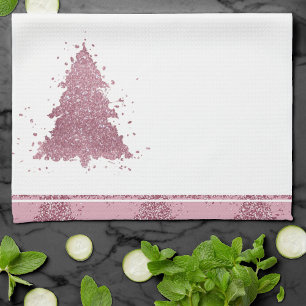 Linge De Cuisine Arbre de Noël élégant Dusty Mauve Pink Splatter