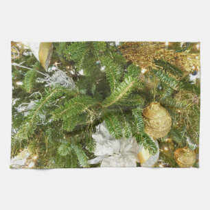 Linge De Cuisine Arbre de Noël I Argent et Or