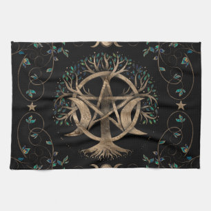 Linge De Cuisine Arbre de vie Pentagram Moon Ornement