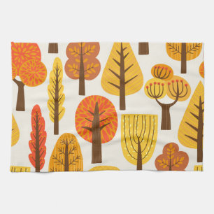 Linge De Cuisine Arbres d'automne, motif sans soudure.