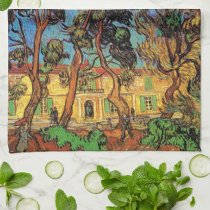 Linge De Cuisine Arbres de Van Gogh dans le jardin de l'hôpital Sai