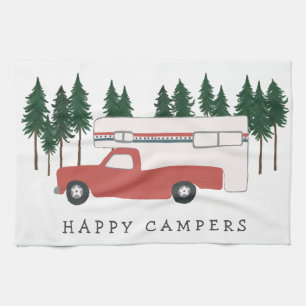 Linge De Cuisine Arbres rouges campants de RVing Motorhome de