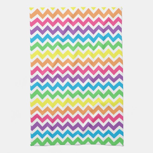 Linge De Cuisine Arc-en-ciel Chevron (Vertical)