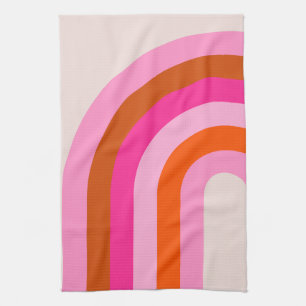 Linge De Cuisine Arche arc-en-ciel rose et orange
