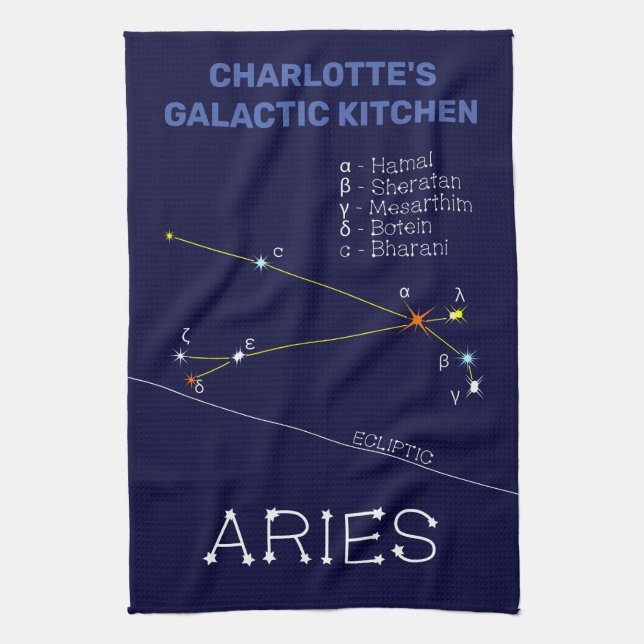 Linge De Cuisine Aries de Zodiac Constellation (Vertical)