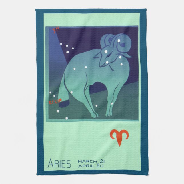 Linge De Cuisine Aries Ram Constellation, Astrologie Zodiaque Vinta (Vertical)