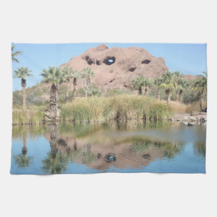 Linge De Cuisine Arizona Mountain Water Reflection Photographie