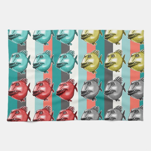 Linge De Cuisine arrière - plan rayé de poisson laid (Horizontal)