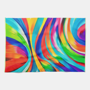 Linge De Cuisine Art Abstrait de couleur vive