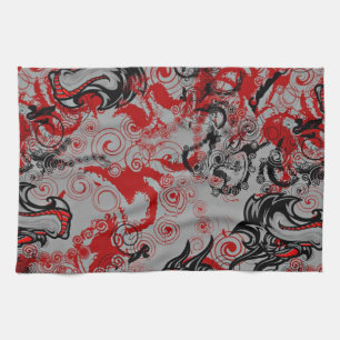 Linge De Cuisine Art abstrait sale de dragons