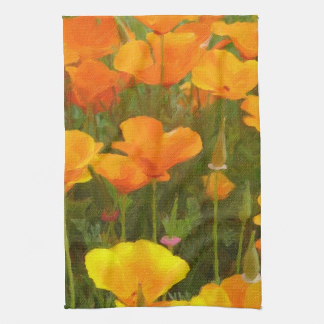 Linge De Cuisine Art California Poppies (Vertical)