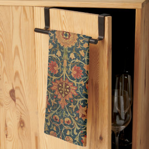 Linge De Cuisine Art Décoratif Fleurs Florales Vine Rose Vert