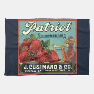 Linge De Cuisine Art d'étiquette de caisse de fruits vintage Patrio