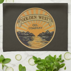 Linge De Cuisine Art d'étiquette de produit vintage, Golden West Oi