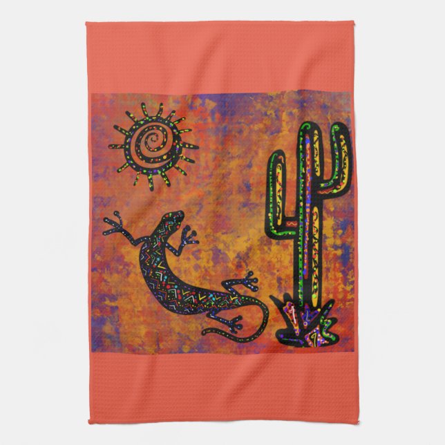LINGE DE CUISINE ART DU SOUTHWESTERN LIZARD (Vertical)