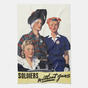 Linge De Cuisine Art féministe vintage de soldats de la Seconde Gue
