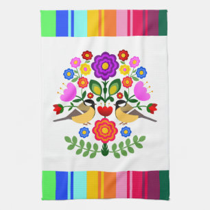 Linge De Cuisine Art folklorique polonais - motif de broderie flora