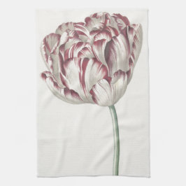 Linge De Cuisine Art hollandais vintage : Tulipe blanche et rouge