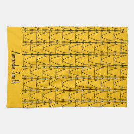 Linge De Cuisine Art Moderne, Cocotiers Silhouette, Orange