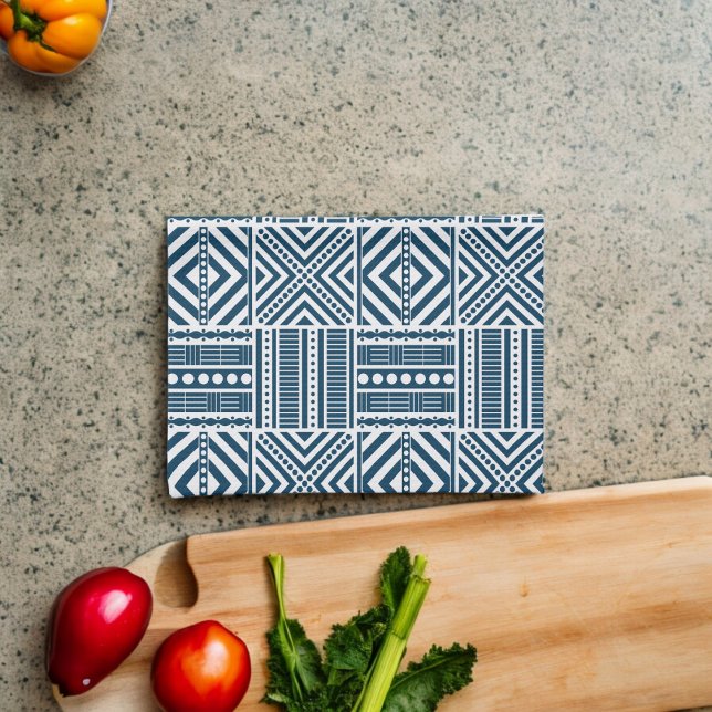 Linge De Cuisine Art Motif tribal bleu (Kitchen Towel)