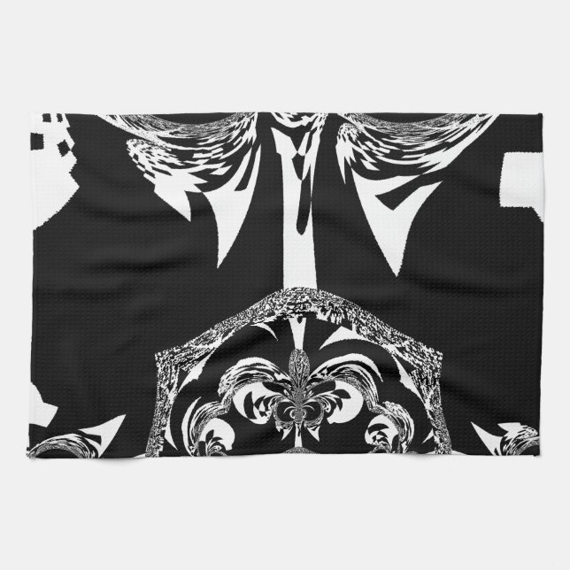 Linge De Cuisine Art noir et blanc africain (Horizontal)