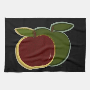 Linge De Cuisine Art numérique pomme Arrière - plan noir